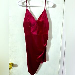 Dark soft fabric (Red Hemline dress)